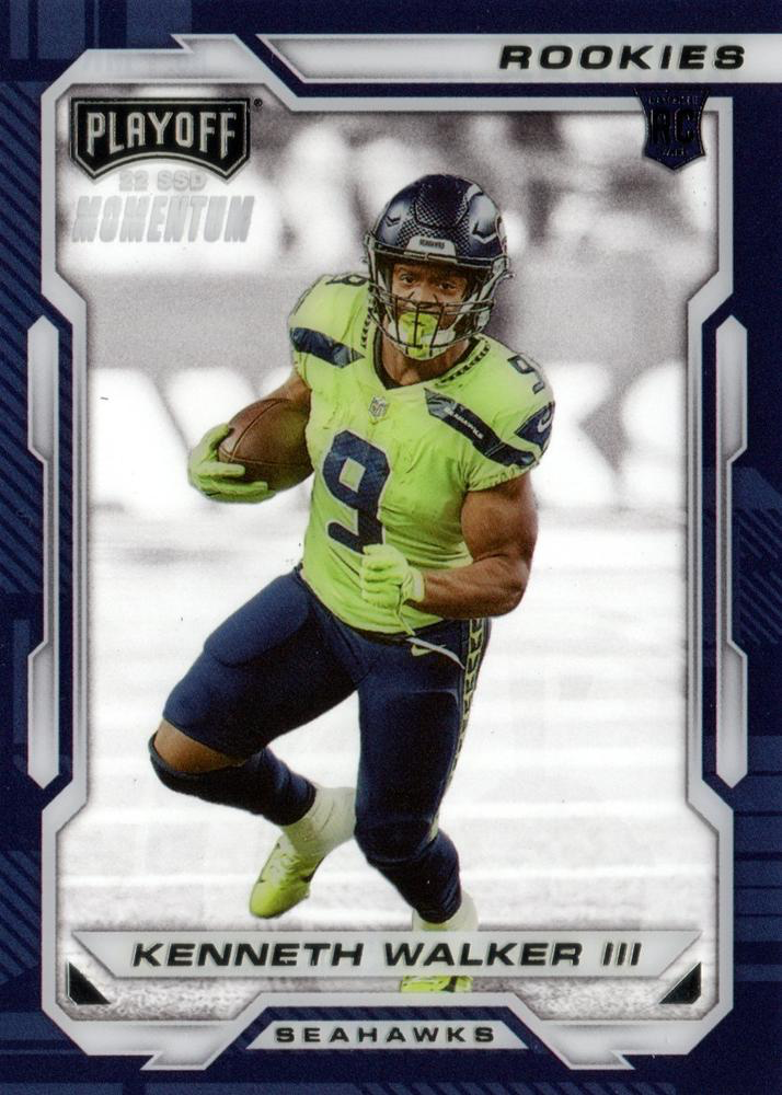 2022 Panini Chronicles Playoff Momentum Rookies RC Kenneth Walker III #PMR-18 Seattle Seahawks