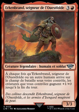 2023 Magic MTG Le Seigneur des Anneaux Erkenbrand seigneur de l'Ouestfolde LTR #123