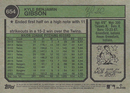 2023 Topps Heritage Kyle Gibson Baltimore Orioles #654