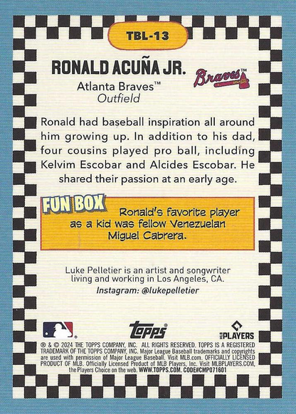 2024 Topps Big League Topps Big Leaguer Ronald Acuña Jr. Atlanta Braves #TBL-13