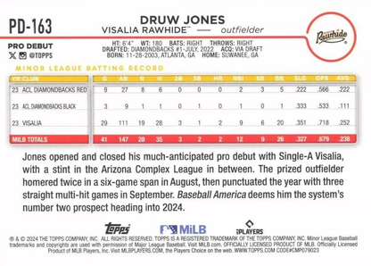 2024 Topps Pro Debut Druw Jones #PD-163 Visalia Rawhide