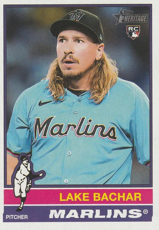 2025 Topps Heritage Lake Bachar RC #254 Miami Marlins