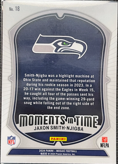 2024 Panini Mosaic Football Moments in Time Jaxon Smith-Njigba Seattle Seahawks #18
