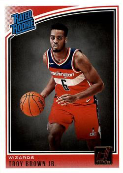 2018 Panini Donruss Rated Rookie Troy Brown Jr. #192 Washington Wizards