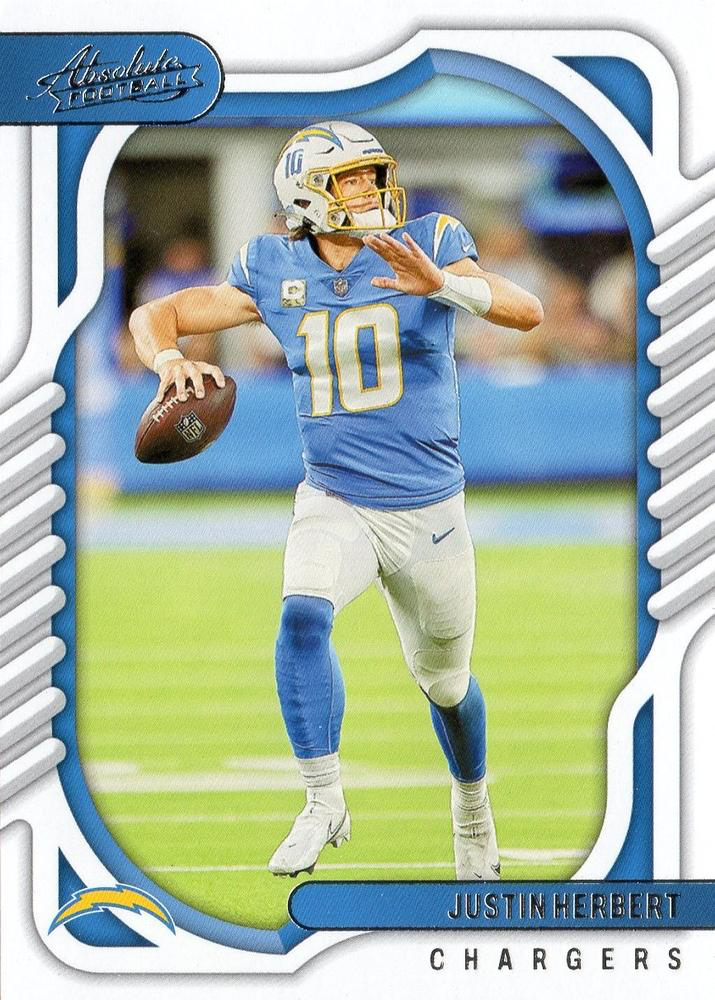2022 Panini Absolute Justin Herbert #87 Los Angeles Chargers