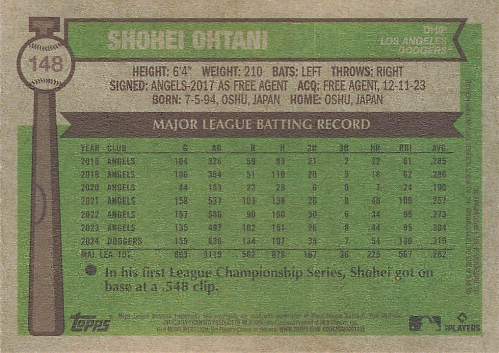 2025 Topps Heritage Shohei Ohtani AS #148 Los Angeles Dodgers
