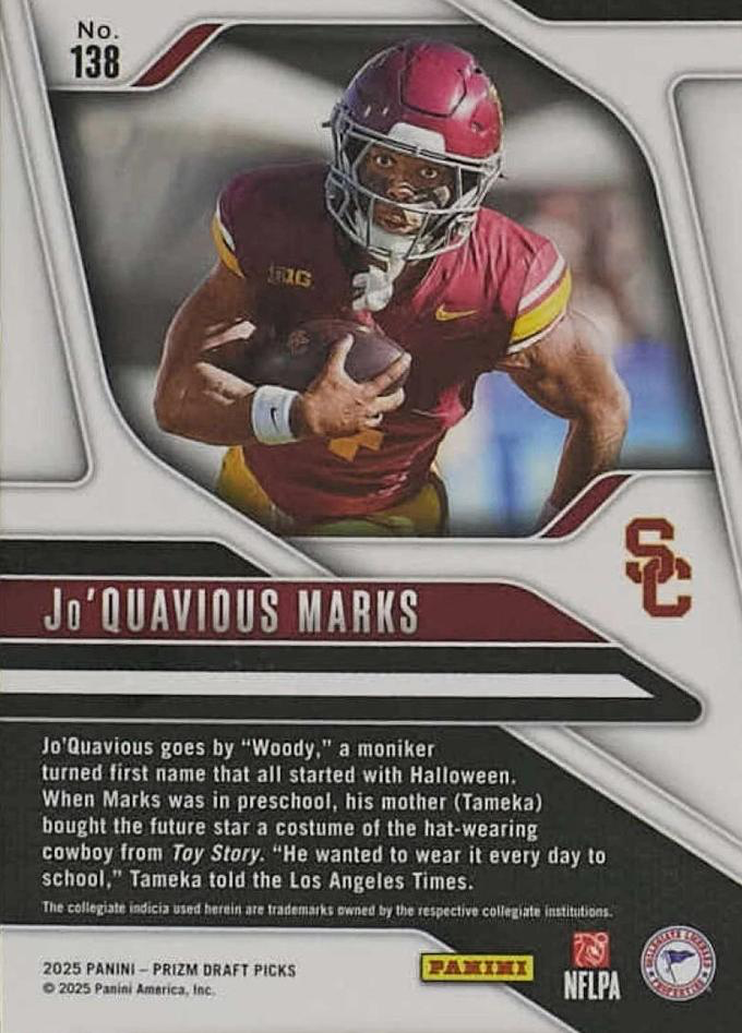 2025 Panini Prizm Draft Picks Woody Marks #138 USC Trojans