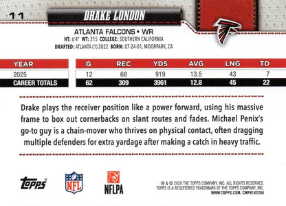 2026 Topps Flagship Drake London #11 Atlanta Falcons