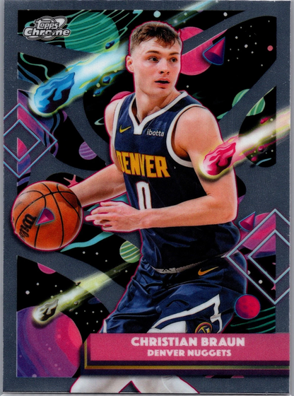 2025 Topps Chrome Cosmic Christian Braun #14 Denver Nuggets