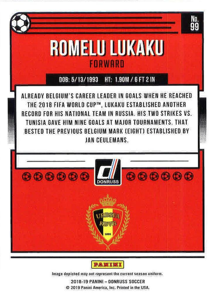 2018 Panini Donruss Romelu Lukaku #99 Belgium