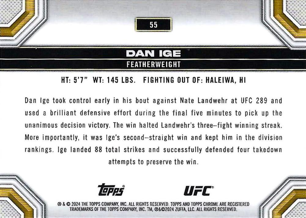 2024 Topps Chrome UFC Dan Ige #55