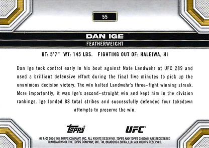 2024 Topps Chrome UFC Dan Ige #55