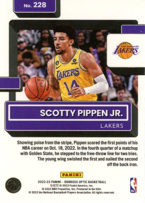 2022 Panini Donruss Optic Scotty Pippen Jr. Rated Rookie #228 Los Angeles Lakers