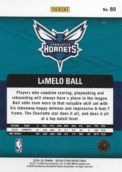 2024 Panini Revolution LaMelo Ball #89 Charlotte Hornets