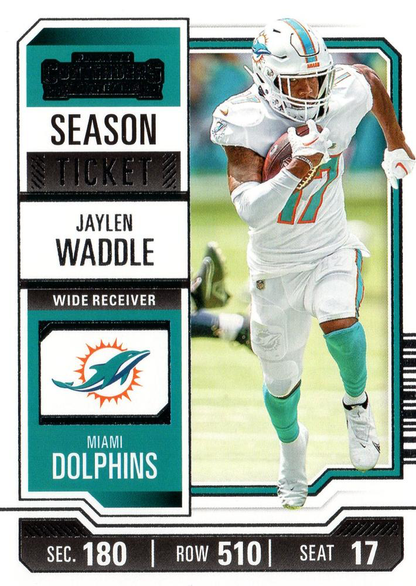 2023 Panini Contenders Jaylen Waddle Miami Dolphins #63