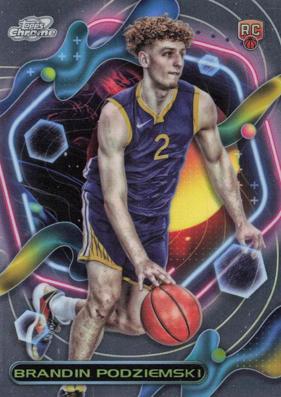 2023 Topps Chrome Cosmic Brandin Podziemski RC #167 Golden State Warriors