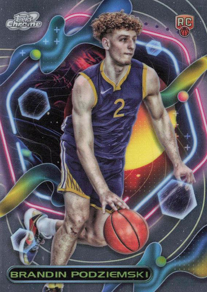 2023 Topps Chrome Cosmic Brandin Podziemski RC #167 Golden State Warriors