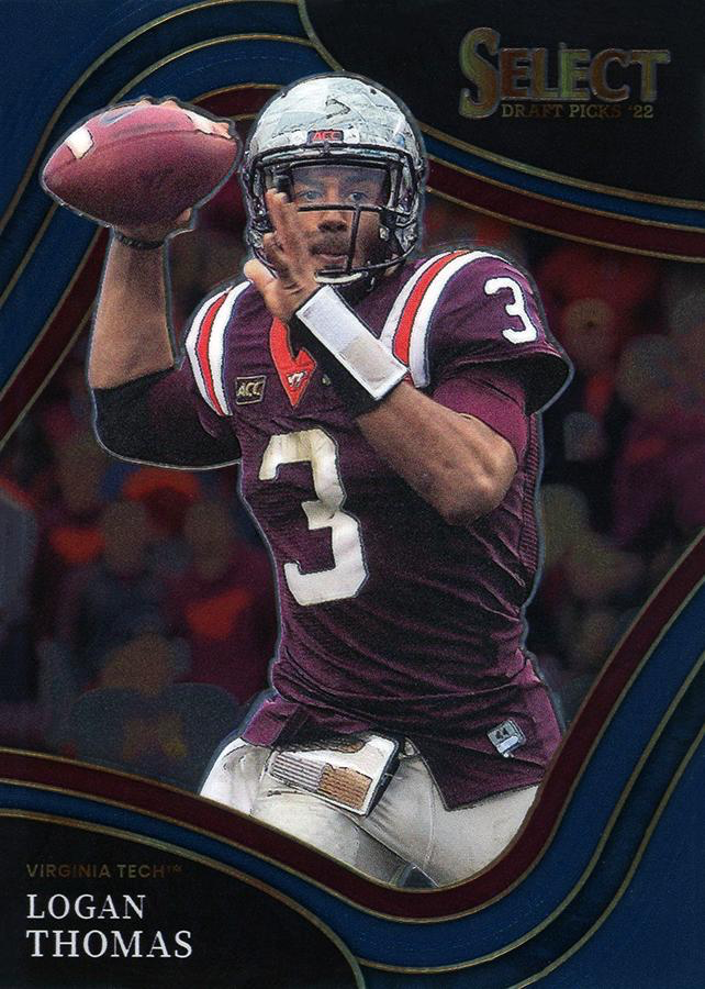 2022 Panini Select Draft Picks Blue Logan Thomas #193 Virginia Tech Hokies
