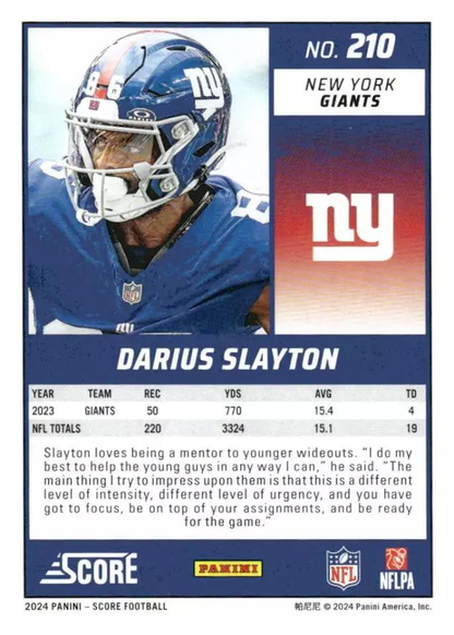 2024 Panini Score Football Darius Slayton New York Giants #210