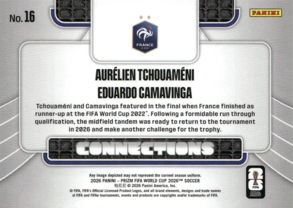 2026 Panini Prizm FIFA World Cup Connections Tchouameni/Camavinga #16 France