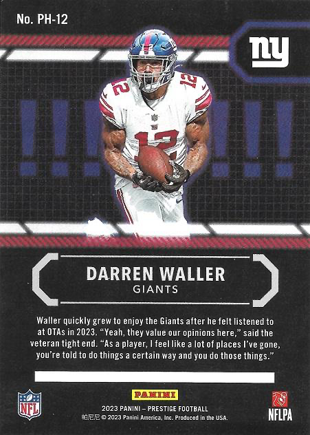 2023 Panini Prestige Power House Darren Waller #PH-12 New York Giants
