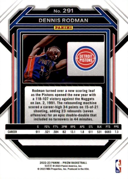 2022 Panini Prizm Dennis Rodman #291 Detroit Pistons
