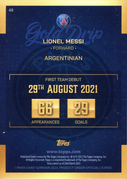 2022 Topps PSG Team Set Lionel Messi #48 Paris Saint-Germain