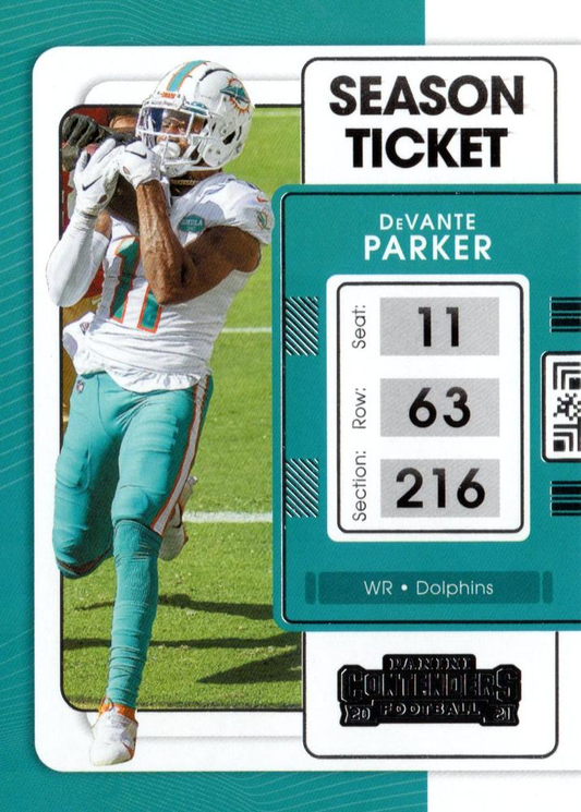 2021 Panini Contenders DeVante Parker Miami Dolphins #61