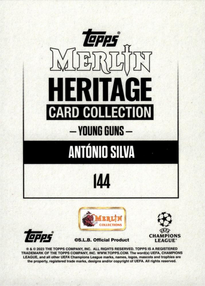 2023 Topps Merlin Heritage UCC António Silva Young Guns #144 Benfica
