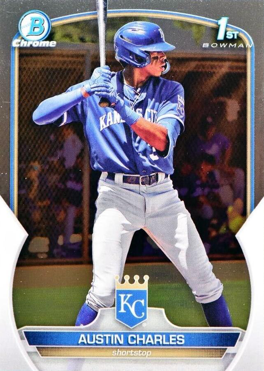 2023 Bowman Chrome Prospects Austin Charles 1st Kansas City Royals #BCP-17