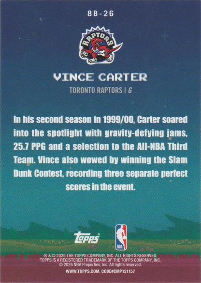 2025 Topps NBA 8-Bit Ballers Vince Carter 8B-26 Toronto Raptors