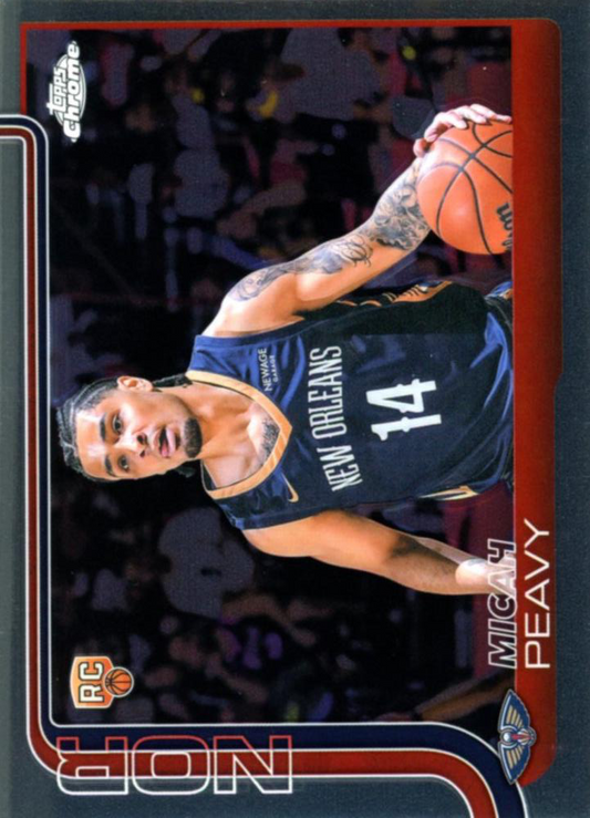 2025 Topps Chrome NBA Micah Peavy RC #291 New Orleans Pelicans