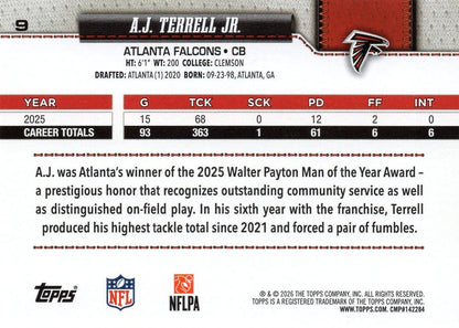 2026 Topps Flagship A.J. Terrell #9 Atlanta Falcons