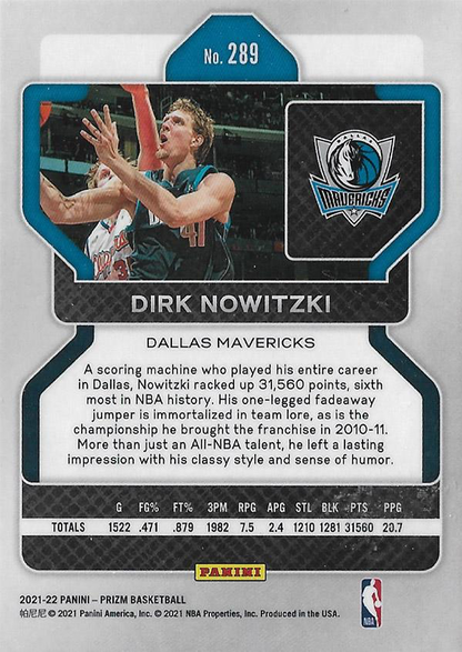 2021 Panini Prizm Dirk Nowitzki #289 Dallas Mavericks