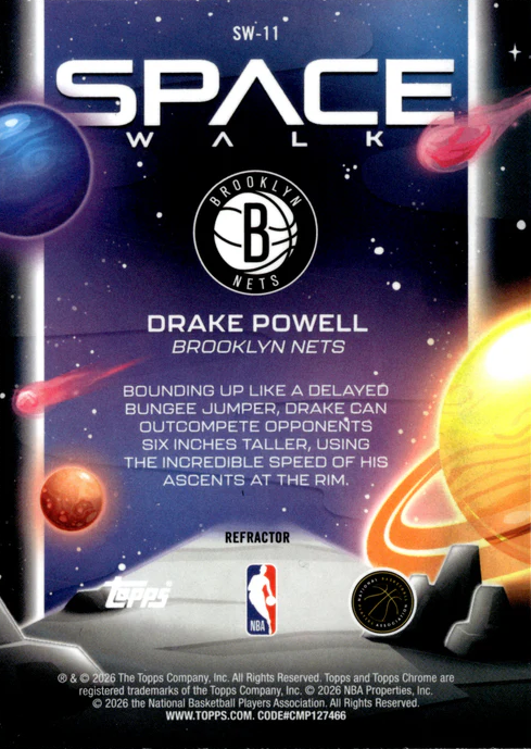 2025 Topps Chrome Cosmic Space Walk Drake Powell RC #SW-11 Brooklyn Nets