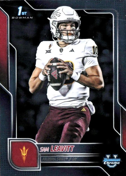 2025 Topps Bowman U Chrome Sam Leavitt 1st #195 Arizona State Sun Devils