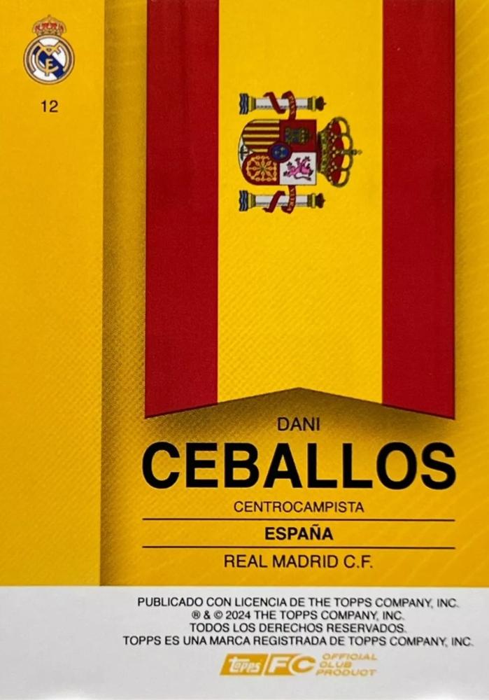 2024 Topps Real Madrid Fan Set Dani Ceballos #12 Real Madrid CF