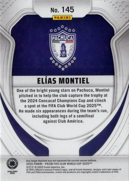 2025 Panini Prizm Club World Cup Elias Montiel RC #145 CF Pachuca