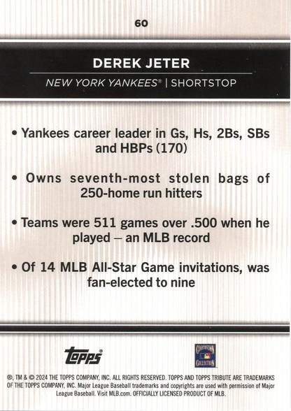 2024 Topps Tribute Derek Jeter New York Yankees #60