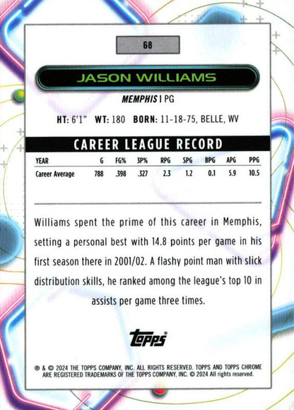 2023 Topps Chrome Cosmic Jason Williams #68 Memphis Grizzlies