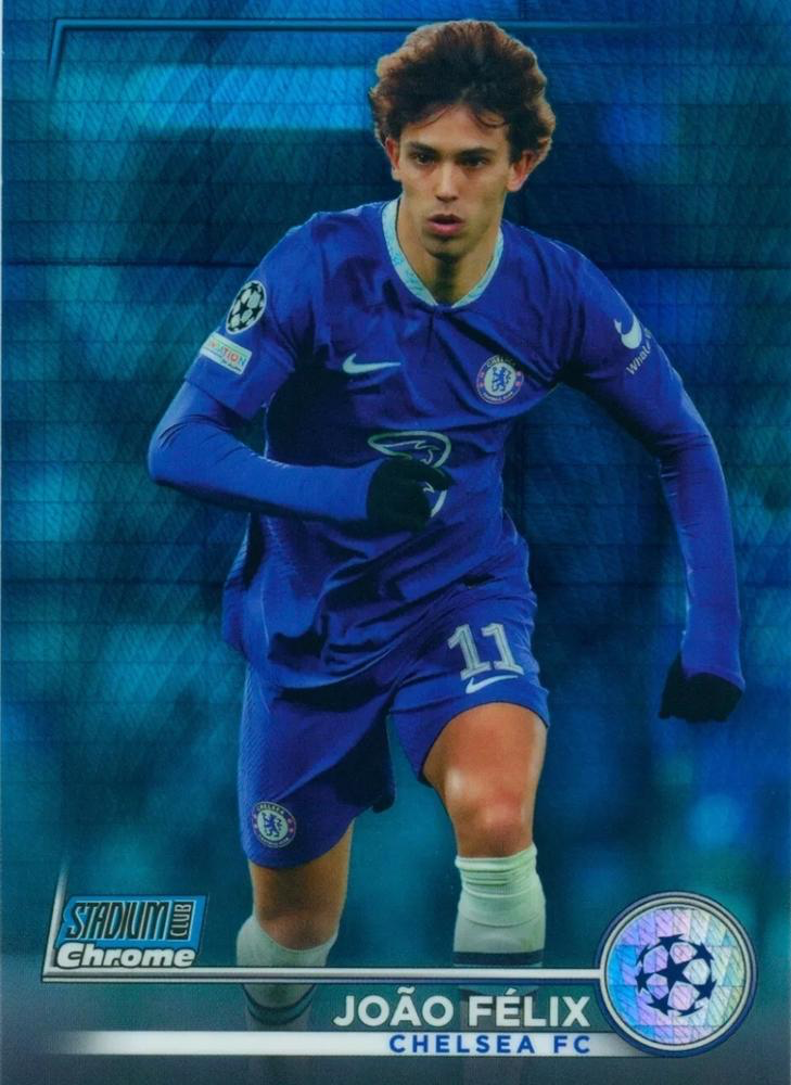 2022 Topps Stadium Club Chrome UCC João Félix Blue Prism Refractor #54 Chelsea FC