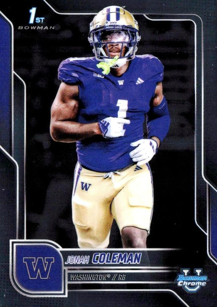 2025 Topps Bowman U Chrome Jonah Coleman 1st #18 Washington Huskies