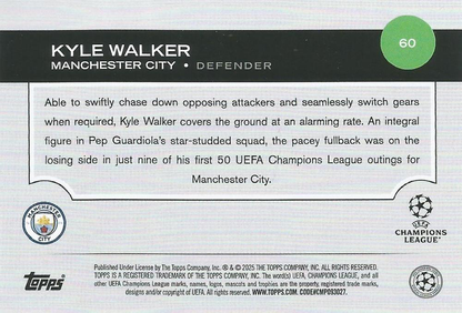 2024 Topps UCC Kyle Walker #60 Manchester City