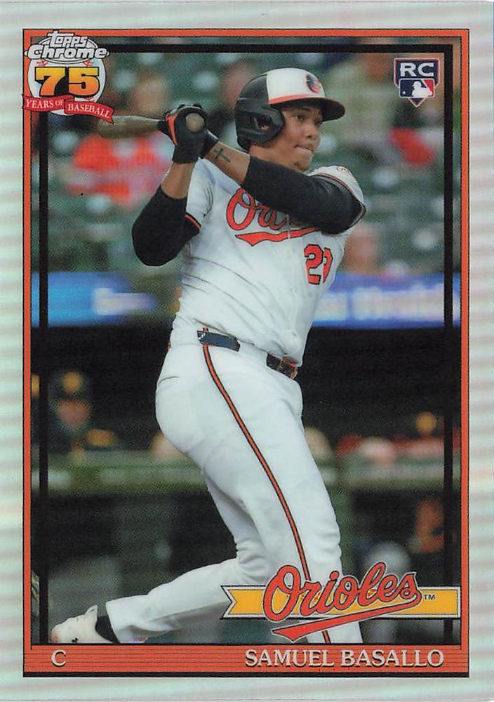 2026 Topps Chrome 1991 35th RC Samuel Basallo #91CB-17 Baltimore Orioles
