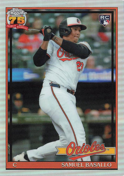 2026 Topps Chrome 1991 35th RC Samuel Basallo #91CB-17 Baltimore Orioles