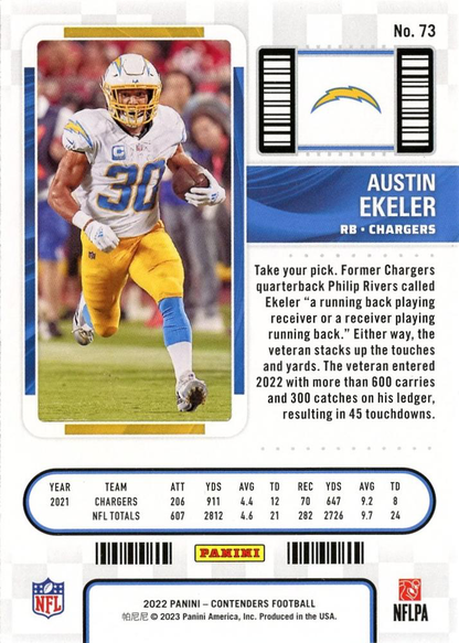 2022 Panini Contenders Austin Ekeler Los Angeles Chargers #73