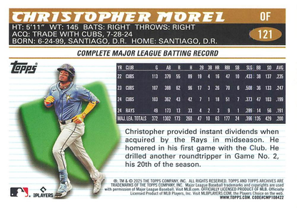 2025 Topps Archives Christopher Morel #121 Tampa Bay Rays
