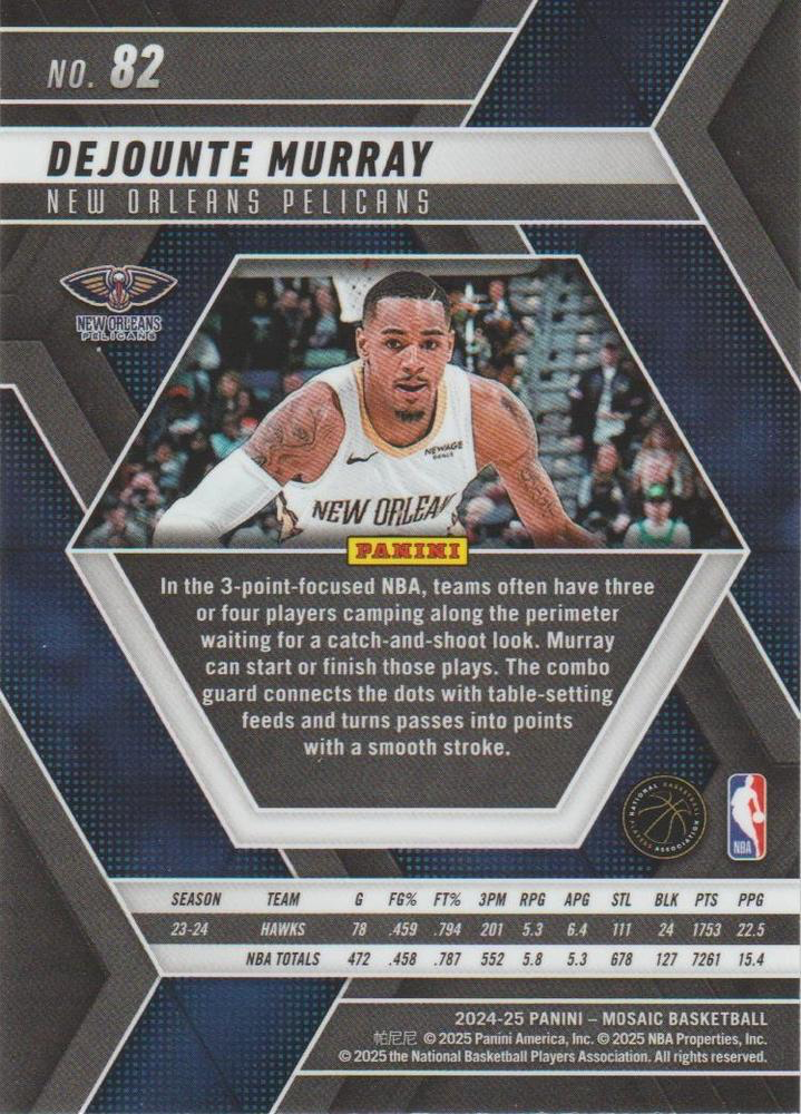 2024 Panini Mosaic Dejounte Murray #82 New Orleans Pelicans