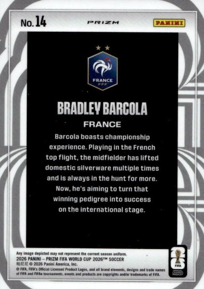 2026 Panini Prizm FIFA World Cup Screamers Bradley Barcola #14 France
