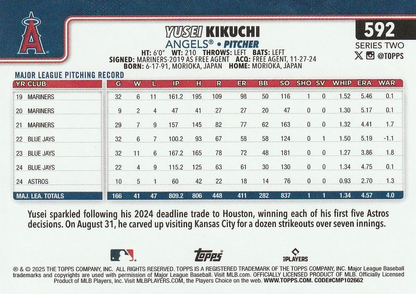 2025 Topps Series 2 Yusei Kikuchi Los Angeles Angels #592